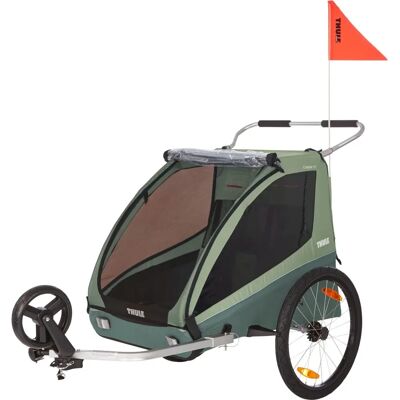 Thule Coaster 2 XT cykeltrailern - Grön, 2 barn Thule Coaster 2 XT cykeltrailern - Grön, 2 barn