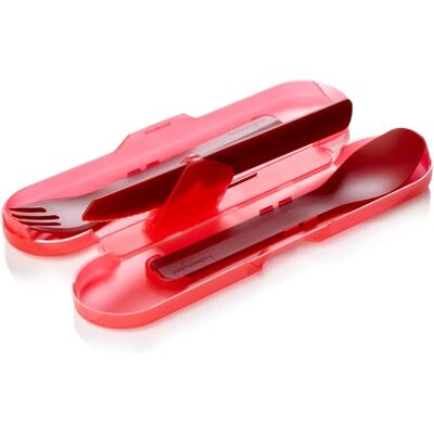 Humangear GoBites Trio - Reisbestek - Rood Humangear GoBites Trio - Reisbestek - Rood
