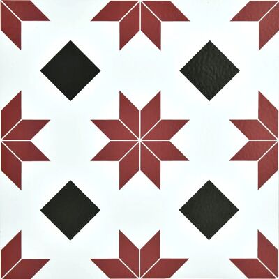 Floorpops Orion Red White Black Peel & Stick Vinyl Floor Tiles - Floor Tiles Floorpops Orion Red White Black Peel & Stick Vinyl Floor Tiles - Floor Tiles