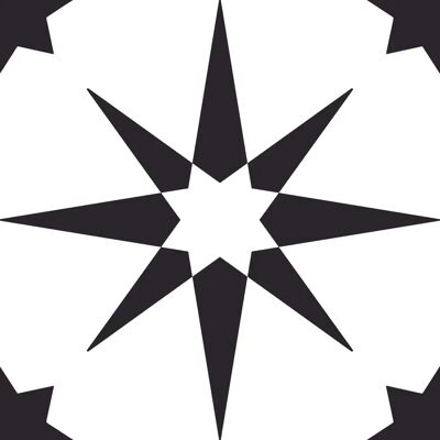 Floorpops Black White Star Pattern Floor Tiles - Floor Tiles Floorpops Black White Star Pattern Floor Tiles - Floor Tiles