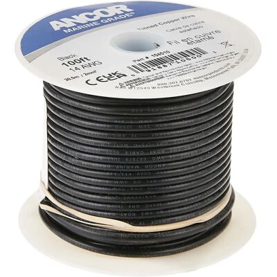 Ancor 16 Awg/1 Mm2 Tinned Copper Wire - Black - Wire Ancor 16 Awg/1 Mm2 Tinned Copper Wire - Black - Wire