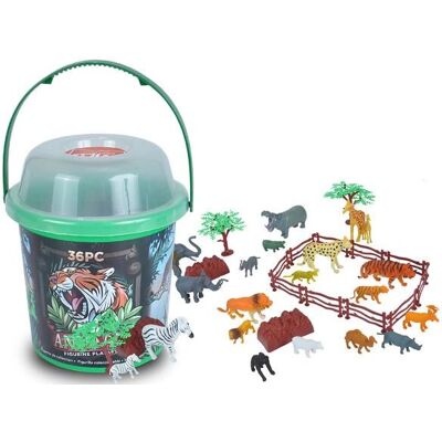 Wild Republic Children's Toy Figures - 36 Animal Set - Green Wild Republic Children's Toy Figures - 36 Animal Set - Green