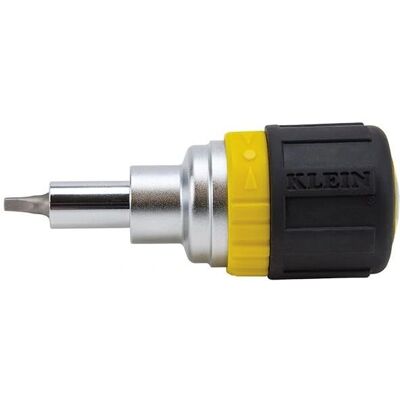 Klein Tools Ratchet Screwdriver - Phillips, Flat, Square Bits - 89mm Klein Tools Ratchet Screwdriver - Phillips, Flat, Square Bits - 89mm