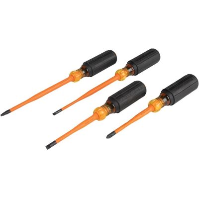 Klein Tools 4-Piece Slim-Tip Insulated Screwdriver Set - Screwdriver Set Klein Tools 4-Piece Slim-Tip Insulated Screwdriver Set - Screwdriver Set