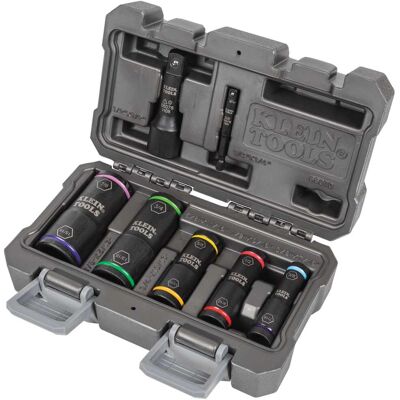 Zestaw nasadek Klein Tools 66070 - Wytrzymały na uderzenia, 5 nasadek, 1/4 i 1/2 cala Zestaw nasadek Klein Tools 66070 - Wytrzymały na uderzenia, 5 nasadek, 1/4 i 1/2 cala