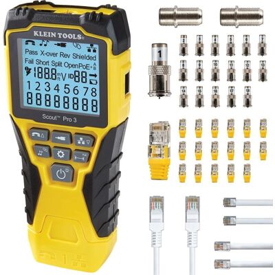 Klein Tools VDV Scout Pro 3 Probador de redes - RJ45, F-conector - Voz, Datos, Video Klein Tools VDV Scout Pro 3 Probador de redes - RJ45, F-conector - Voz, Datos, Video