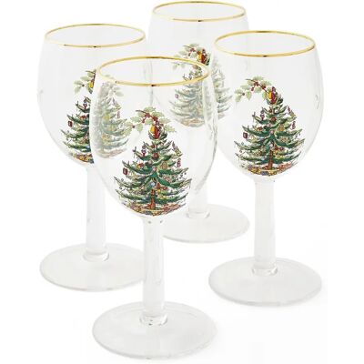 Spode Juletrær vinglass sett av 4 - Vinglass Spode Juletrær vinglass sett av 4 - Vinglass