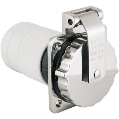 Marinco Stainless Steel 63A 3-Wire Monophase Power Socket Marinco Stainless Steel 63A 3-Wire Monophase Power Socket