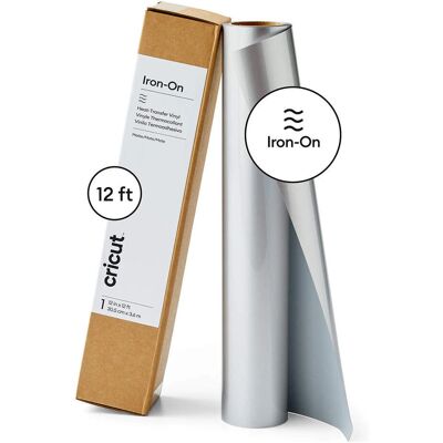 Cricut Vinil de Transferência de Calor Prata - 3,6m - Durável & Compatível Cricut Vinil de Transferência de Calor Prata - 3,6m - Durável & Compatível