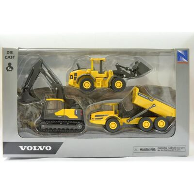 Ensemble de 3 véhicules miniatures de construction Volvo - Véhicule de jeu Ensemble de 3 véhicules miniatures de construction Volvo - Véhicule de jeu