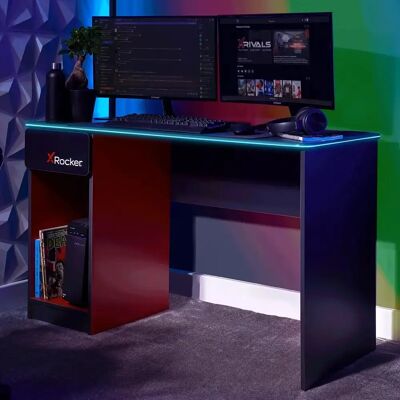 X Rocker Carbon-Tek Grey - Gaming Desk with Wireless Charging & LED X Rocker Carbon-Tek Grey - Gaming Desk with Wireless Charging & LED