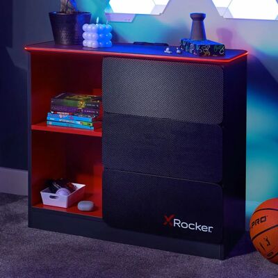 X Rocker Carbon-Tek Chest of Drawers - Modern Design, 3 Drawers, Wooden Frame X Rocker Carbon-Tek Chest of Drawers - Modern Design, 3 Drawers, Wooden Frame