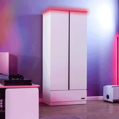 X Rocker - Carbon-Tek RGB - 2 Door - White - Wardrobe X Rocker - Carbon-Tek RGB - 2 Door - White - Wardrobe