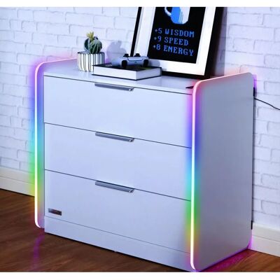 X Rocker - Electra - 3 Drawer - White - Chest X Rocker - Electra - 3 Drawer - White - Chest