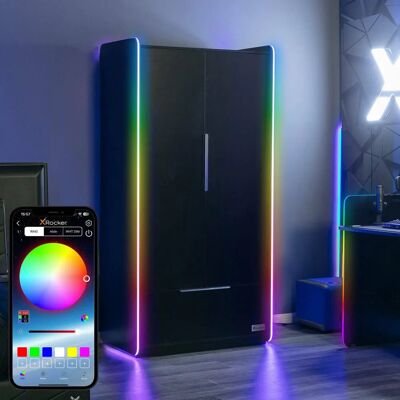 X Rocker - Electra Wardrobe - Black - 2 Door - 1 Drawer X Rocker - Electra Wardrobe - Black - 2 Door - 1 Drawer