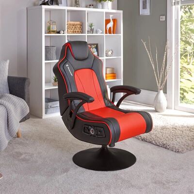 Fauteuil de jeu X Rocker Torque 2.1 - Sans fil, Vibration, Noir/Rouge Fauteuil de jeu X Rocker Torque 2.1 - Sans fil, Vibration, Noir/Rouge