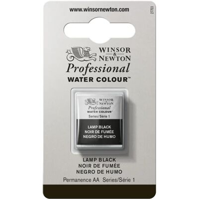 Winsor & Newton Professional Watercolour Lamp Black Half Pan - Watercolour Paint Winsor & Newton Professional Watercolour Lamp Black Half Pan - Watercolour Paint