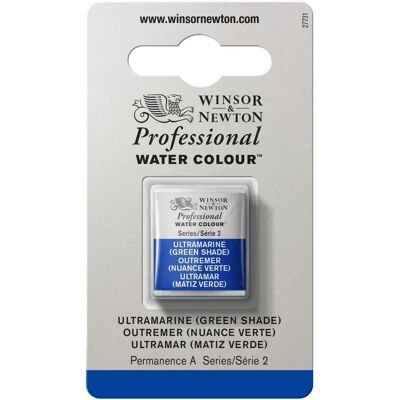 Winsor & Newton Professional Watercolour Half Pan - Ultramarine (Green Shade) - Watercolour Paint Winsor & Newton Professional Watercolour Half Pan - Ultramarine (Green Shade) - Watercolour Paint