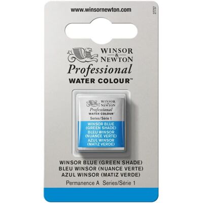 Winsor & Newton Winsor & Newton Professional Watercolour Half Pan - Bleu Winsor (Tinte Vert) - Pinceau Aquarelle - Publicité Winsor & Newton Winsor & Newton Professional Watercolour Half Pan - Bleu Winsor (Tinte Vert) - Pinceau Aquarelle - Publicité