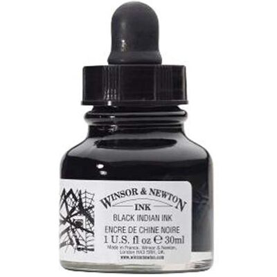 Winsor & Newton Fekete indiai tinta cseppentővel 30ml - Rajzfilc Winsor & Newton Fekete indiai tinta cseppentővel 30ml - Rajzfilc