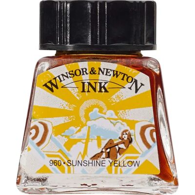 Inki de Dessin Winsor & Newton - Jaune Soleil - Encre d'art Inki de Dessin Winsor & Newton - Jaune Soleil - Encre d'art
