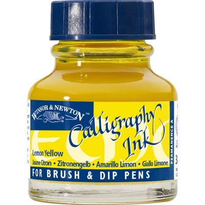 Encre de Calligraphie Winsor & Newton - Jaune Citron - 30ml Encre de Calligraphie Winsor & Newton - Jaune Citron - 30ml