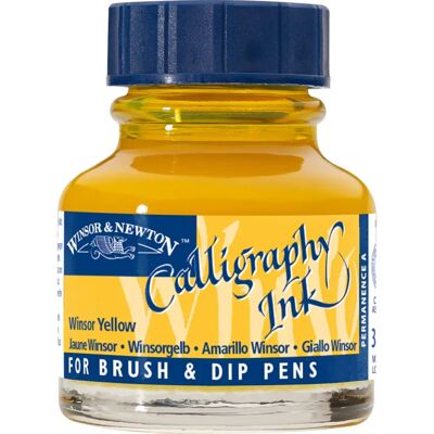 Encre de calligraphie Winsor & Newton - Jaune Winsor - 30ml Encre de calligraphie Winsor & Newton - Jaune Winsor - 30ml