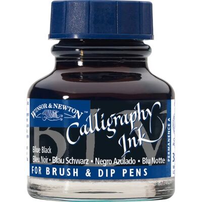 Encre de Calligraphie Winsor & Newton - Bleu Noir - 30ml Encre de Calligraphie Winsor & Newton - Bleu Noir - 30ml