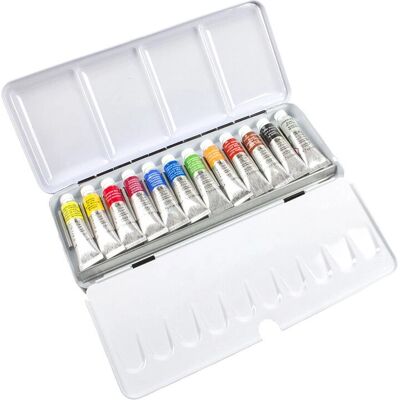 Winsor & Newton Waterverf Set - 12 Tubes, 5ml, Gratis Schetsset Winsor & Newton Waterverf Set - 12 Tubes, 5ml, Gratis Schetsset