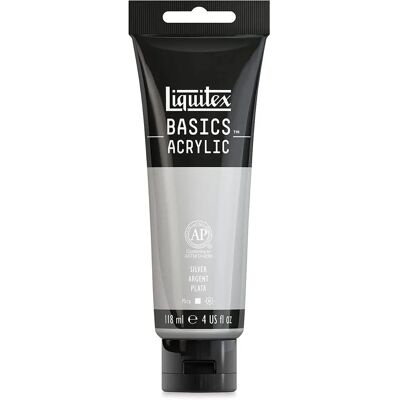 Peinture acrylique argent Liquitex Basics 118ml - Tube de Peinture - Publicité Peinture acrylique argent Liquitex Basics 118ml - Tube de Peinture - Publicité