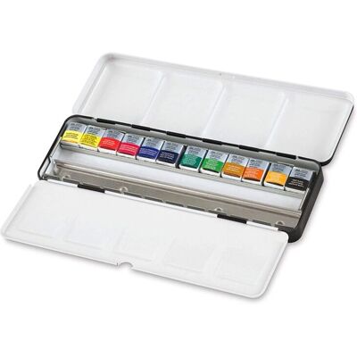 Winsor & Newton Waterverf Set - 12 Halve Pannen - Professionele Kwaliteit Winsor & Newton Waterverf Set - 12 Halve Pannen - Professionele Kwaliteit