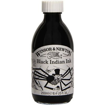 Winsor & Newton Tekentint - 250ml Zwart India - Inkt Winsor & Newton Tekentint - 250ml Zwart India - Inkt