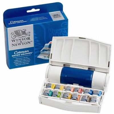 Set acquerelli da campo Winsor & Newton Cotman - 12 mezze pans Set acquerelli da campo Winsor & Newton Cotman - 12 mezze pans