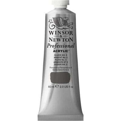 Acryliques Professionnels Winsor & Newton 60ml Argent - Matériel d'Art Acryliques Professionnels Winsor & Newton 60ml Argent - Matériel d'Art