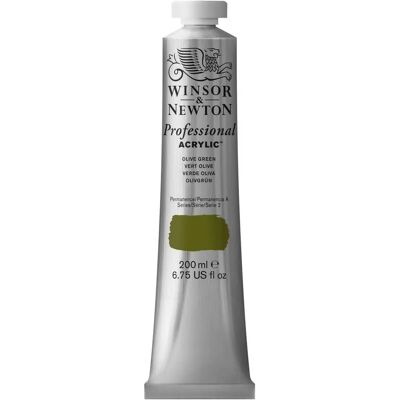 Winsor & Newton Professional Acrylic - Olive Green 200ml - Acrylic Paint Winsor & Newton Professional Acrylic - Olive Green 200ml - Acrylic Paint