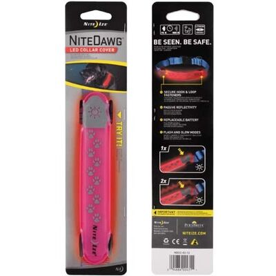 Nite Ize NDCC-03-12 Pink Collar Cover with LED Light Nite Ize NDCC-03-12 Pink Collar Cover with LED Light