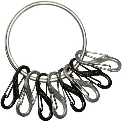 NITE Ize BigRing 8 S-Biner Keychain - Keyring / Stainless Steel NITE Ize BigRing 8 S-Biner Keychain - Keyring / Stainless Steel