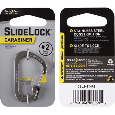 Nite Ize Stainless Steel SlideLock Carabiner - 2 Sizes Nite Ize Stainless Steel SlideLock Carabiner - 2 Sizes