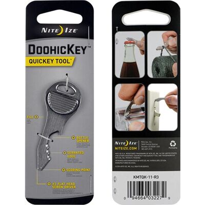 Nite Ize - DoohicKey QuicKey - Acier inoxydable - Outil multifonction - Publicité Nite Ize - DoohicKey QuicKey - Acier inoxydable - Outil multifonction - Publicité