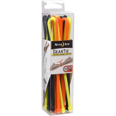 Nite Ize Gear Tie - Opaski kablowe, czarny, pomarańczowy, żółty - 12 sztuk Nite Ize Gear Tie - Opaski kablowe, czarny, pomarańczowy, żółty - 12 sztuk