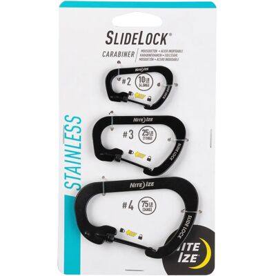 Nite Ize slitstark och lättanvänd säker Slidelock-karbin - 3-pack Nite Ize slitstark och lättanvänd säker Slidelock-karbin - 3-pack