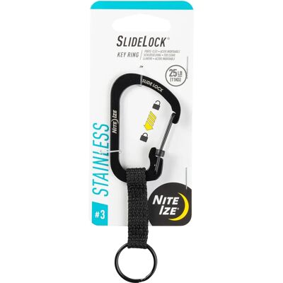 NITE Ize Key Ring Stainless Steel Carabiner - Black NITE Ize Key Ring Stainless Steel Carabiner - Black