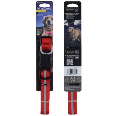 Nite Ize NND2L-10-R3 Roter Nylon Großer Hundehalsband - Haustiersicherheit Nite Ize NND2L-10-R3 Roter Nylon Großer Hundehalsband - Haustiersicherheit