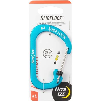 Nite Ize Slidelock Carabiner Léger et Coloré - Aluminium Bleu - Mousqueton - Publicité Nite Ize Slidelock Carabiner Léger et Coloré - Aluminium Bleu - Mousqueton - Publicité