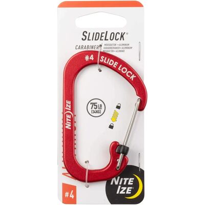 Nite Ize Slidelock Tough Lightweight Colorful Carabiner Aluminum Red - Carabiner Nite Ize Slidelock Tough Lightweight Colorful Carabiner Aluminum Red - Carabiner