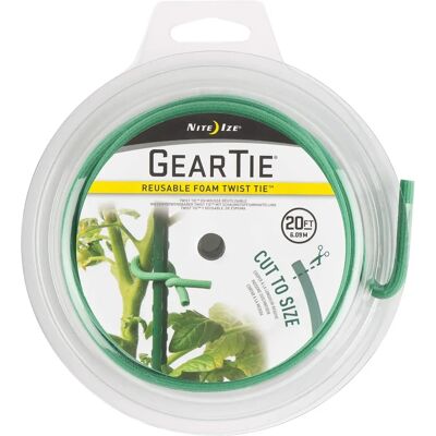 Nite Ize Gear Tie 20 - Reusable Foam Cable Tie, 6m, Green Nite Ize Gear Tie 20 - Reusable Foam Cable Tie, 6m, Green