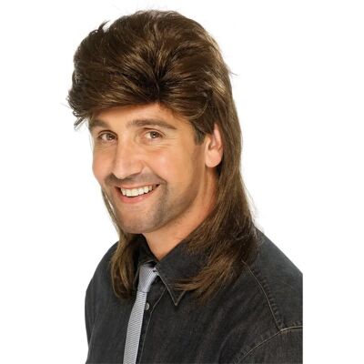 Smiffys 80's Style Mullet Jason Wig Brown Mix - Costume Accessory Smiffys 80's Style Mullet Jason Wig Brown Mix - Costume Accessory