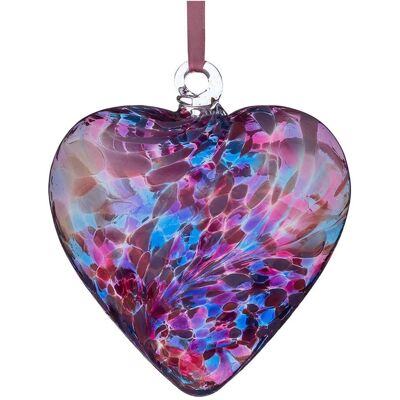 Sienna Glass Blue Pink Heart 8cm - Friendship Ornament Sienna Glass Blue Pink Heart 8cm - Friendship Ornament