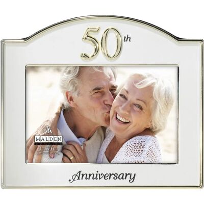 Ramka na zdjęcia 50. rocznica ślubu - Malden International Designs - Srebro i Złoto - 10x15 cm Ramka na zdjęcia 50. rocznica ślubu - Malden International Designs - Srebro i Złoto - 10x15 cm