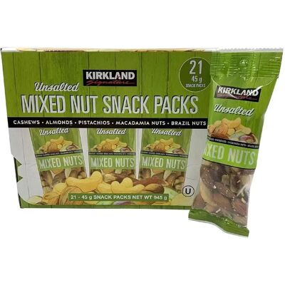 Kirkland Signature Unsalted Mixed Nuts - 45g x 21 - Mixed Nuts Kirkland Signature Unsalted Mixed Nuts - 45g x 21 - Mixed Nuts